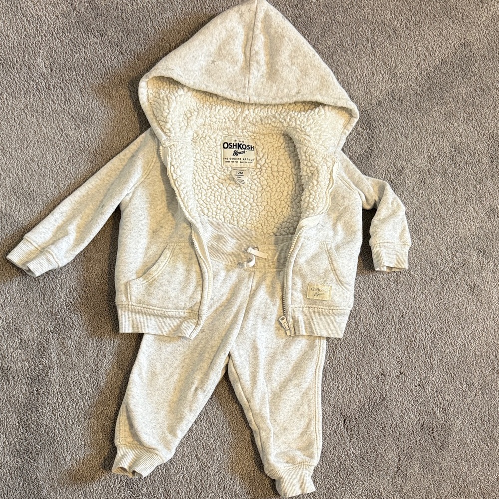 OshKosh Gray Hooded Baby Outfit